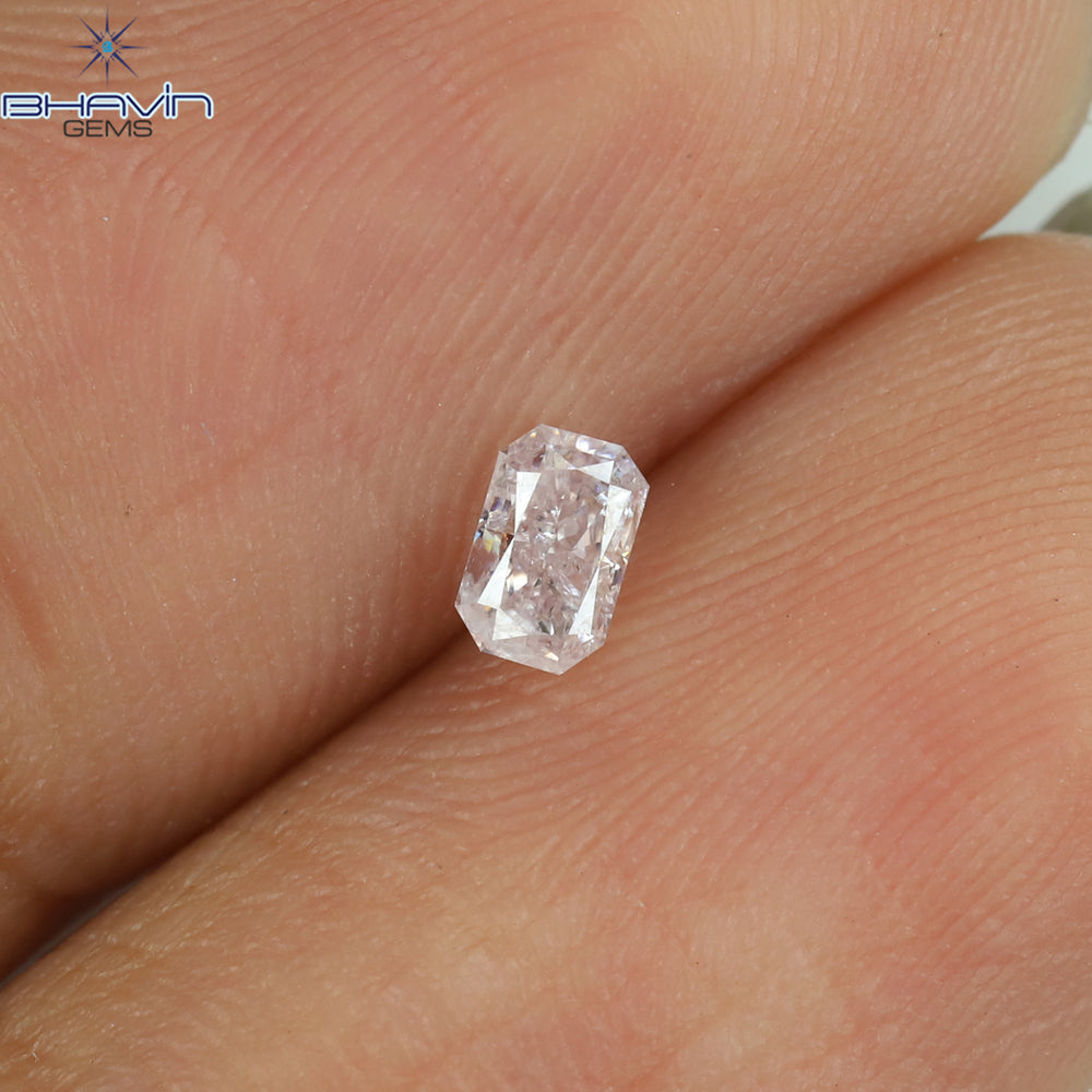 0.16 CT Radiant Shape Natural Diamond Pink Color I1 Clarity (3.80 MM)