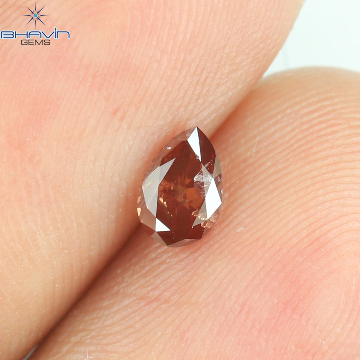 0.26 CT ペアシェイプ ナチュラル ダイヤモンド ピンク カラー I1 クラリティ (4.82 MM)