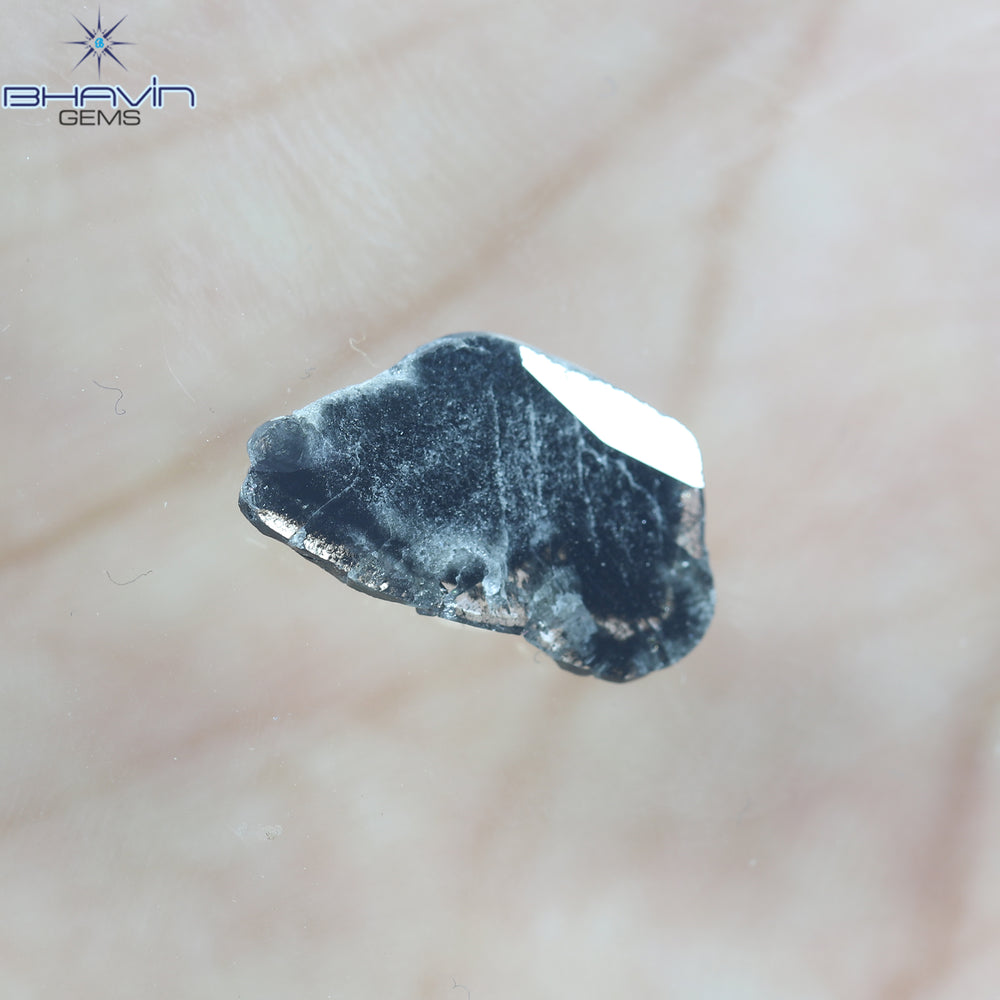 1.34 CT スライス シェイプ ナチュラル ダイヤモンド ソルト アンド ペッパー カラー I3 クラリティ (14.50 MM)