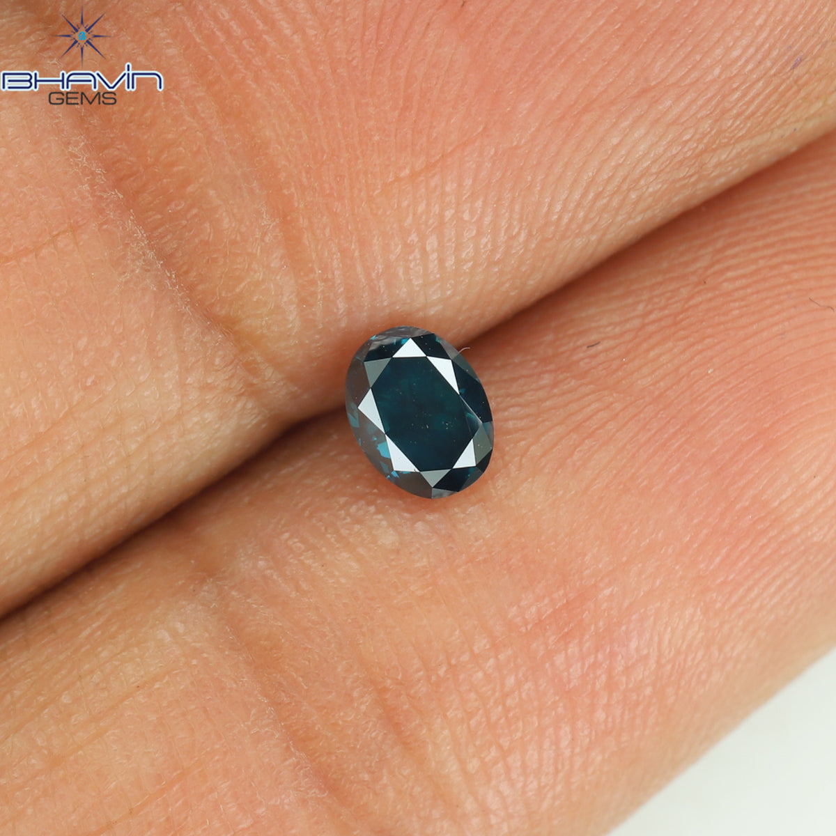 0.29 CT Natural Oval Diamond Enhanced Blue Color Clarity SI2 (4.55 MM)
