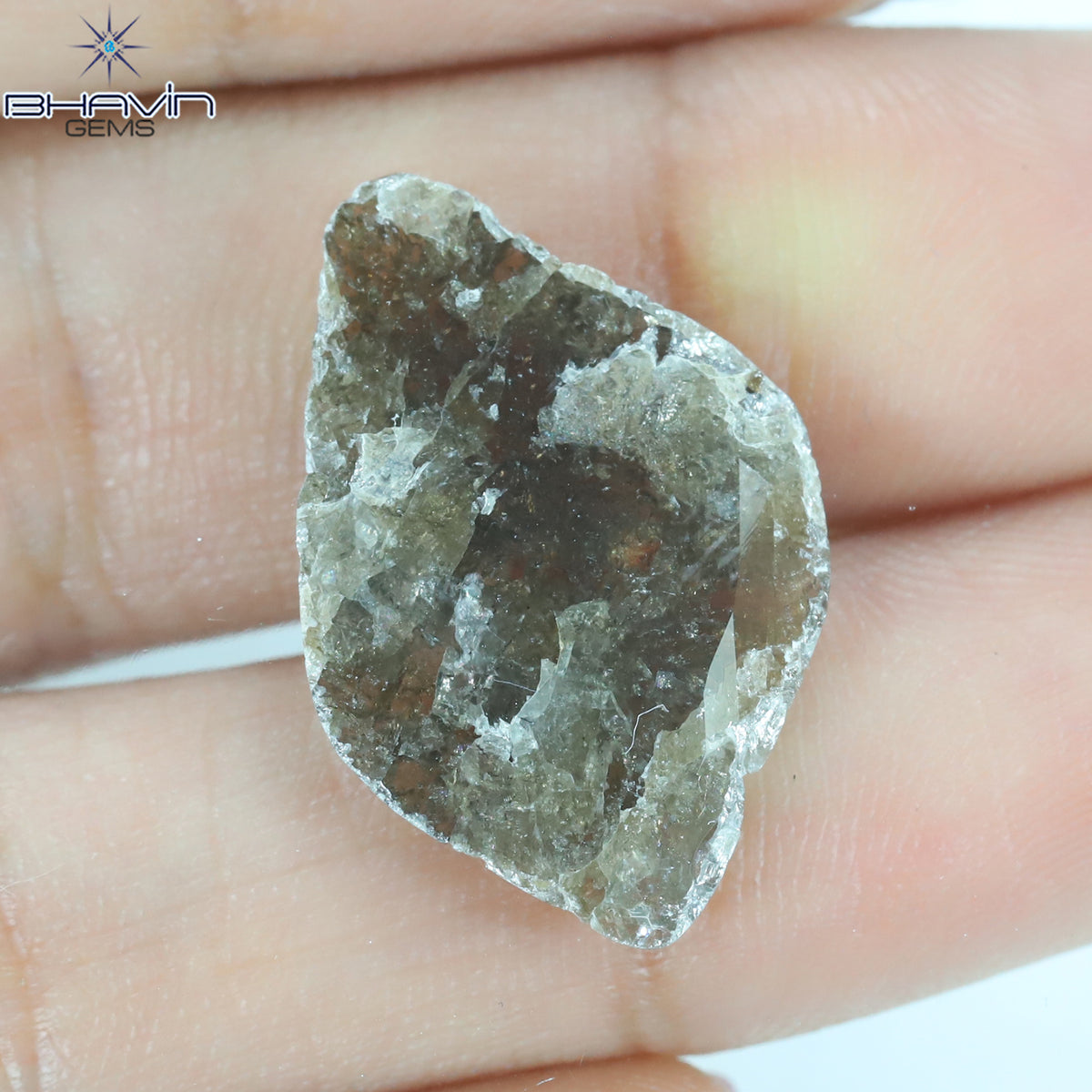5.26 CT Natural Slice Diamond Brown Color Clarity I3 (23.05 MM)