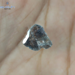 1.05 CT スライス形状 天然ダイヤモンド ソルト アンド ペッパー カラー I3 クラリティ (11.60 MM)