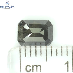1.30 CT Emerald Shape Natural Diamond Salt And Pepper Color I3 Clarity (6.82 MM)