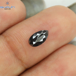 0.60 CT Pear Shape Natural Diamond Black Color Opaque Clarity (7.38 MM)