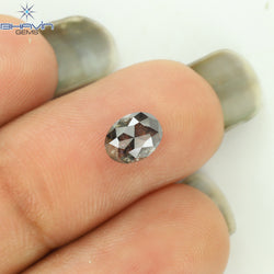 0.88 CT Oval Shape Natural Diamond Salt And Pepper Color I3 Clarity (6.28 MM)