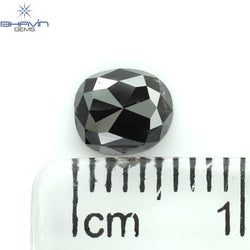 0.77 CT Oval Shape Natural Diamond Black Color I3 Clarity (5.95 MM)