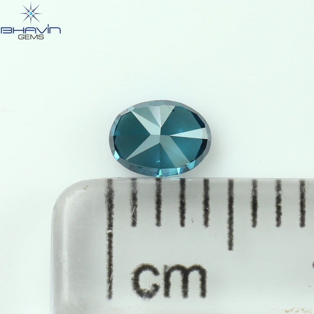 0.24 CT オーバル シェイプ ナチュラル ダイヤモンド ブルー カラー VS2 クラリティ (4.29 MM)