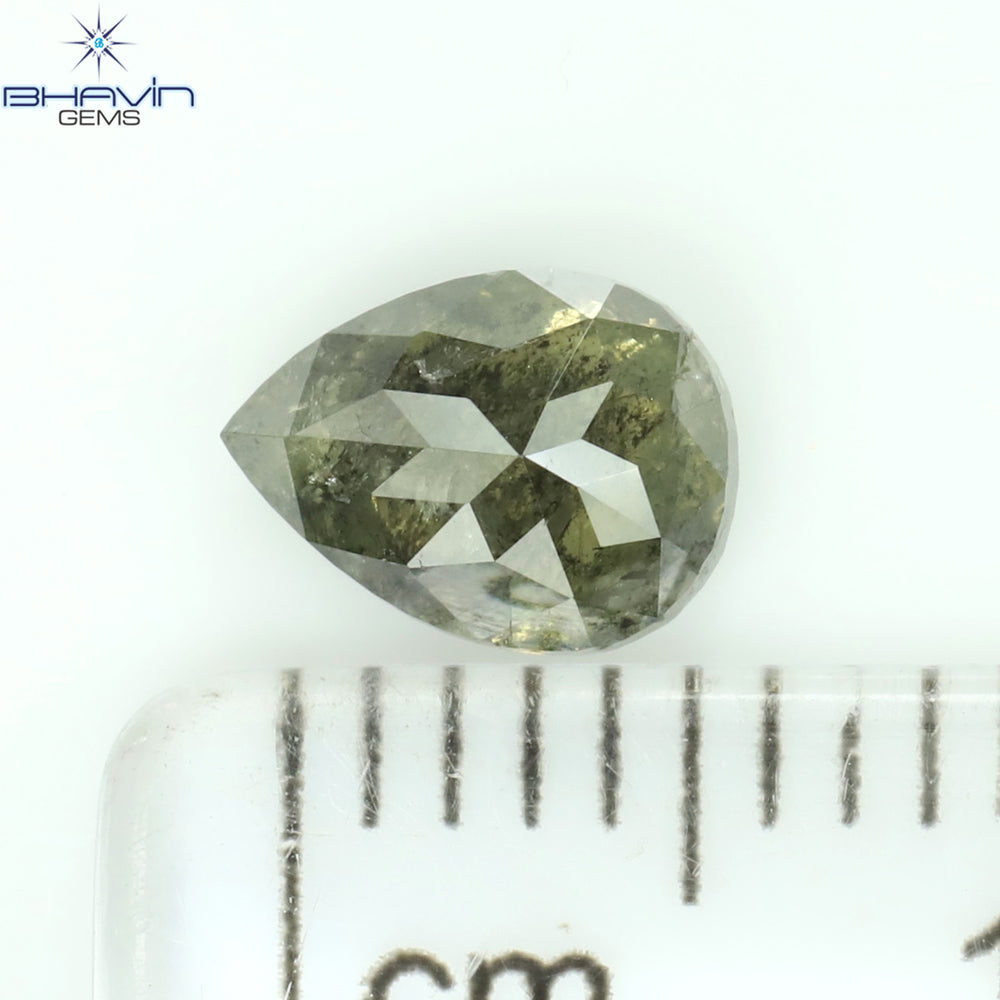 0.78 CT Pear Shape Natural Diamond Grey Color I3 Clarity (6.55 MM)