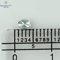 0.13 CT オーバル シェイプ ナチュラル ダイヤモンド グリーンがかったブルー カラー VS2 クラリティ (3.42 MM)