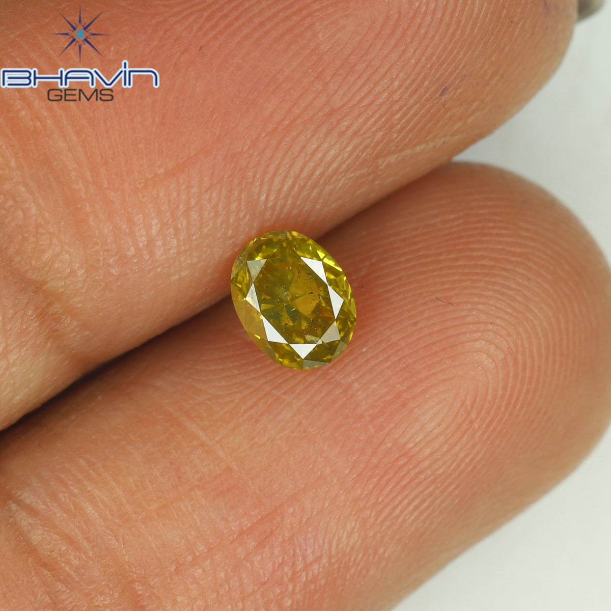 0.41 CT Natural Oval Diamond Enhanced Yellow Color Clarity SI2 (5.17 MM)
