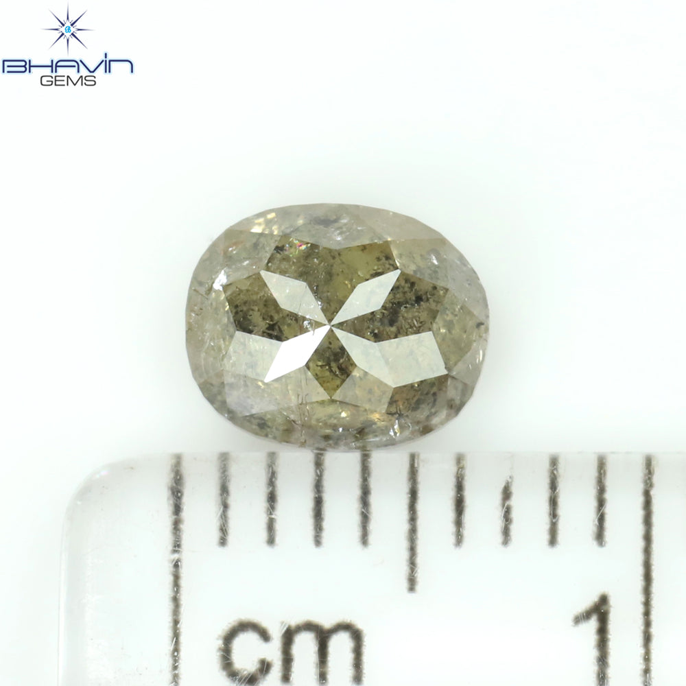 1.04 CT Oval Shape Natural Loose Diamond Salt And Pepper Color I3 Clarity (6.52 MM)