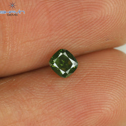 0.24 CT Cushion Shape Natural Loose Diamond Enhanced Green Color SI2 Clarity (3.55 MM)