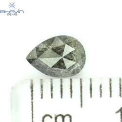 0.49 CT Pear Shape Natural Loose Diamond Salt And Pepper Color I3 Clarity (6.15 MM)