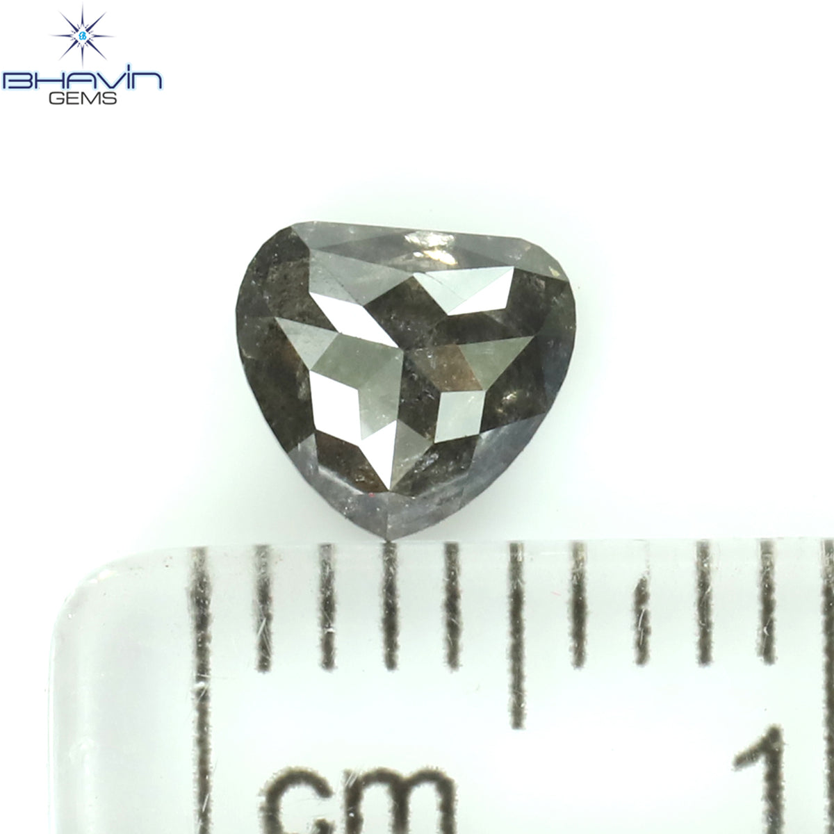 0.54 CT Natural Heart Diamond Salt And Pepper Color Clarity I3 (5.42 MM)