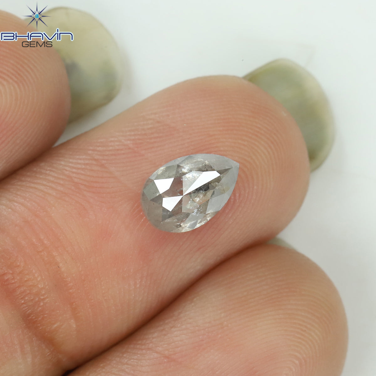 0.53 CT ペアシェイプ ナチュラル ルース ダイヤモンド ソルト アンド ペッパー カラー I3 クラリティ (5.90 MM)