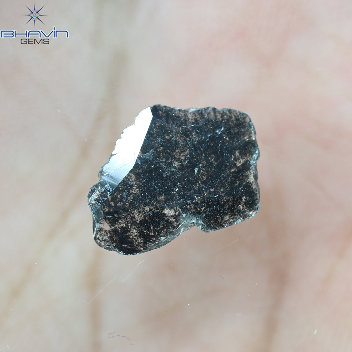 1.09 CT Slice Natural Diamond Salt And Pepper Color Clarity I3 (11.82 MM)