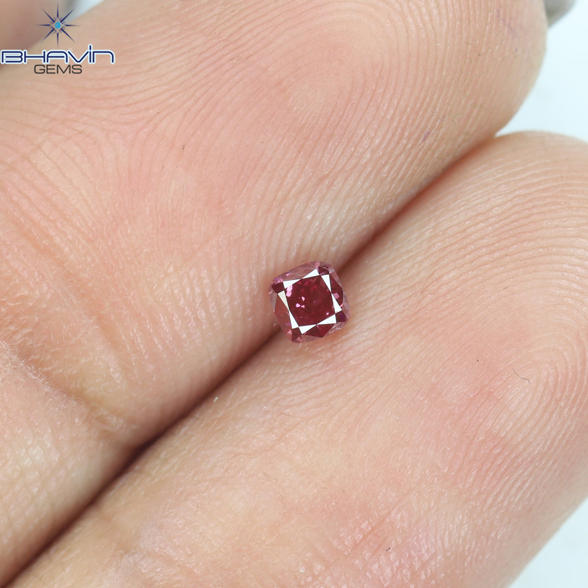0.14 CT Natural Cushion Diamond Enhanced Pink Color Clarity VS1 (2.74 MM)