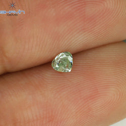 0.24 CT ハート シェイプ ナチュラル ダイヤモンド グリーン カラー SI1 クラリティ (4.11 MM)