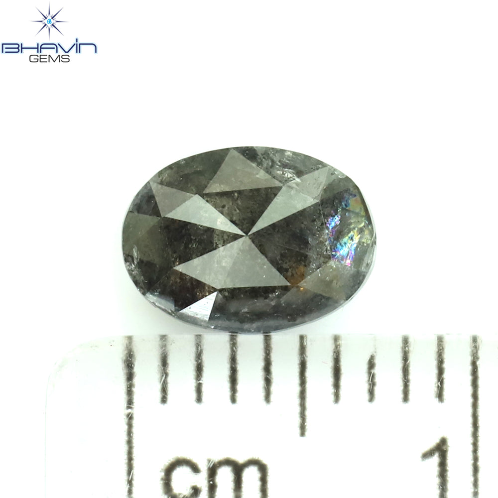 1.08 CT Oval Shape Natural Diamond Salt And Papper Color I3 Clarity (7.38 MM)
