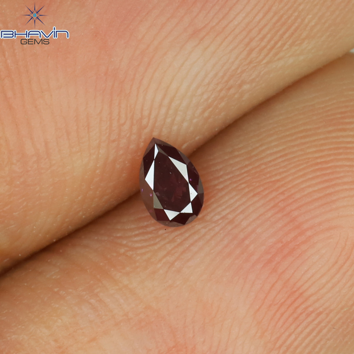 0.13 CT Natural Pear Diamond Enhanced Pink Color Clarity VS1 (4.06 MM)