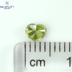 0.31 CT ハート シェイプ ナチュラル ダイヤモンド グリーン カラー SI2 クラリティ (4.33 MM)