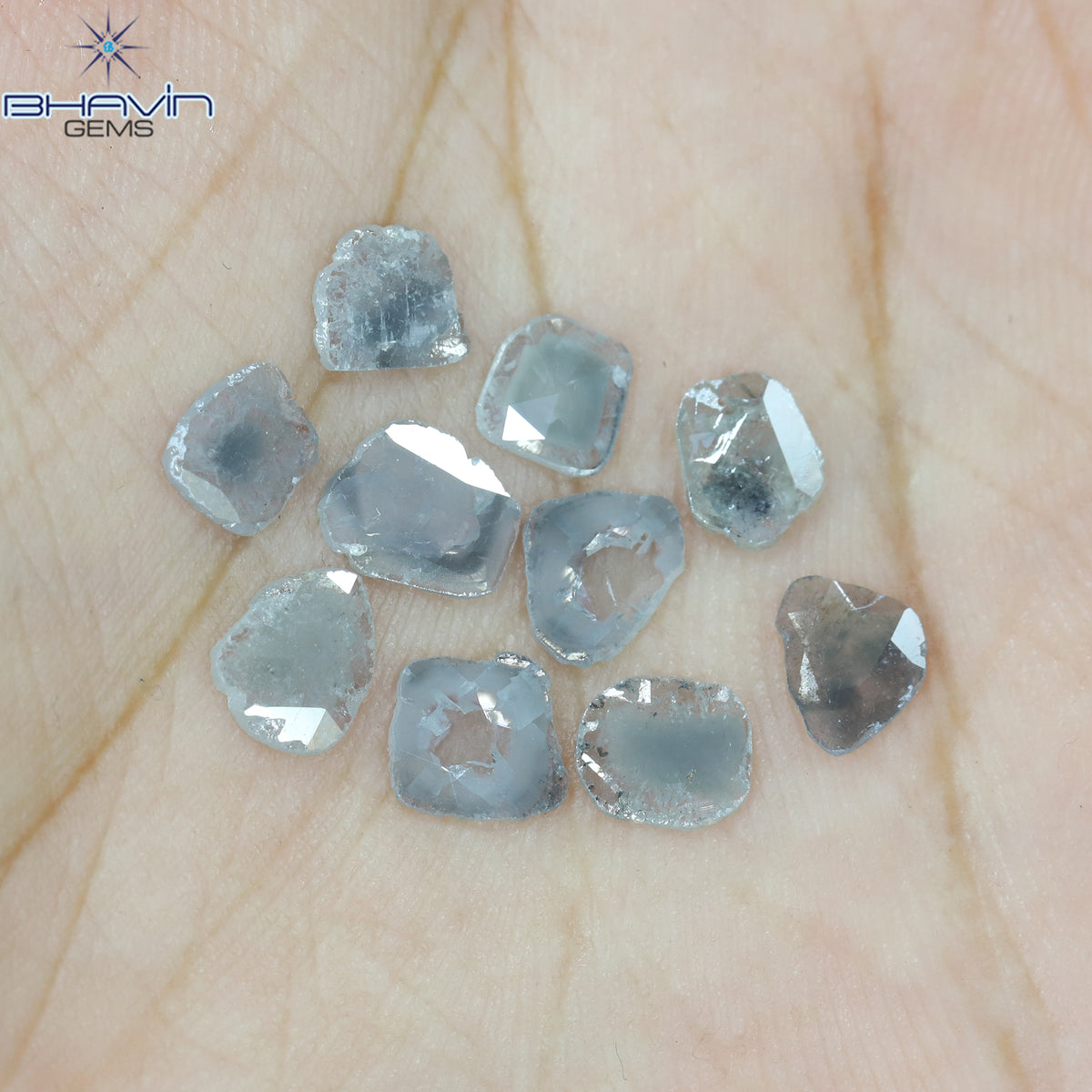2.65 CT (10 Pcs) Slice Diamond Salt And Pepper Color Clarity I3 (6.90 MM)