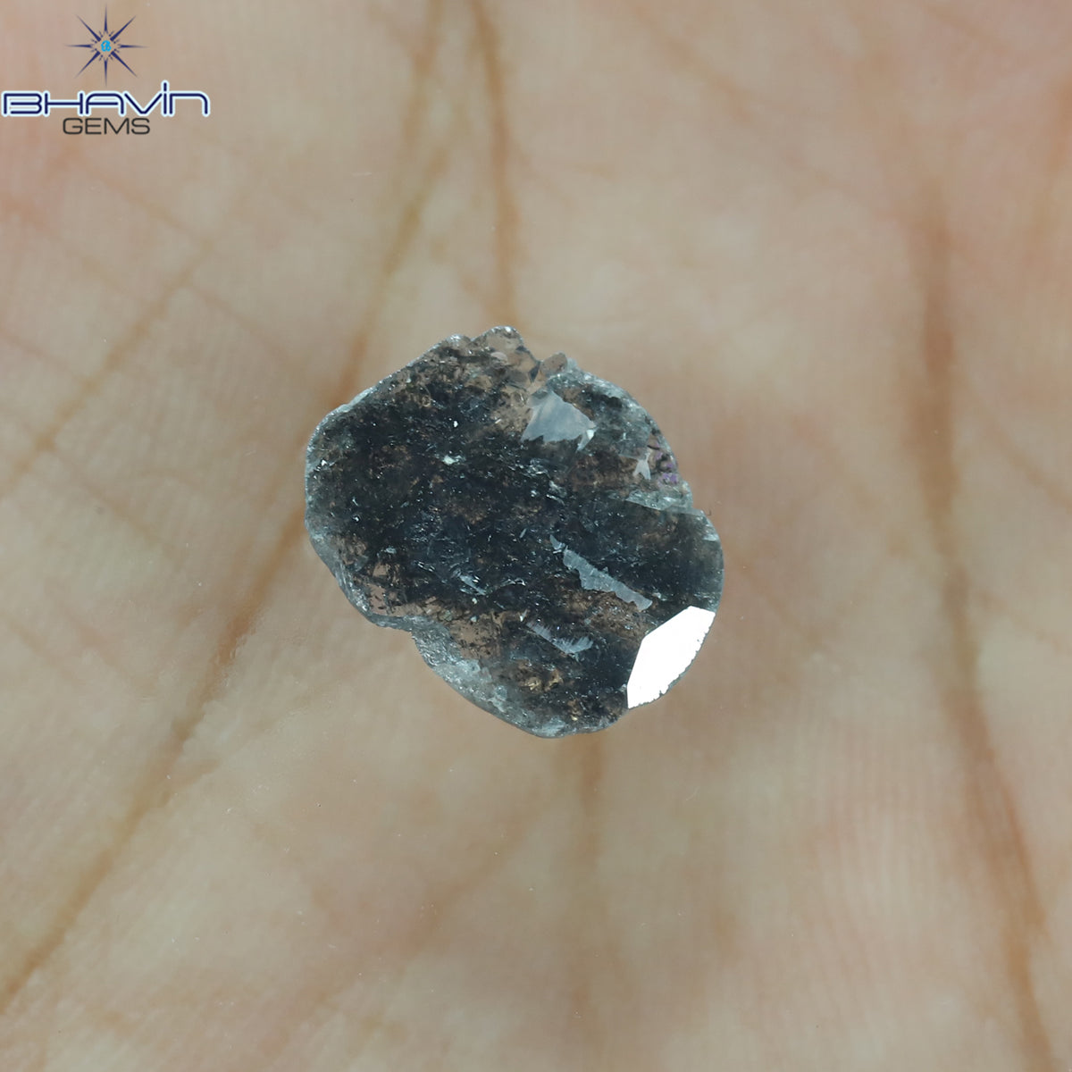 1.69 CT Slice Natural Diamond Salt And Pepper Color Clarity I3 (12.46 MM)