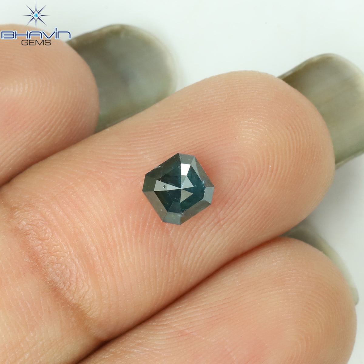 0.57 CT Natural Square Cut Diamond Enhanced Blue Color Clarity I3 (4.67 MM)