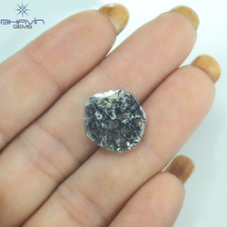 2.98 CT Slice Shape Natural Diamond Salt And Pepper Color I3 Clarity (16.00 MM)