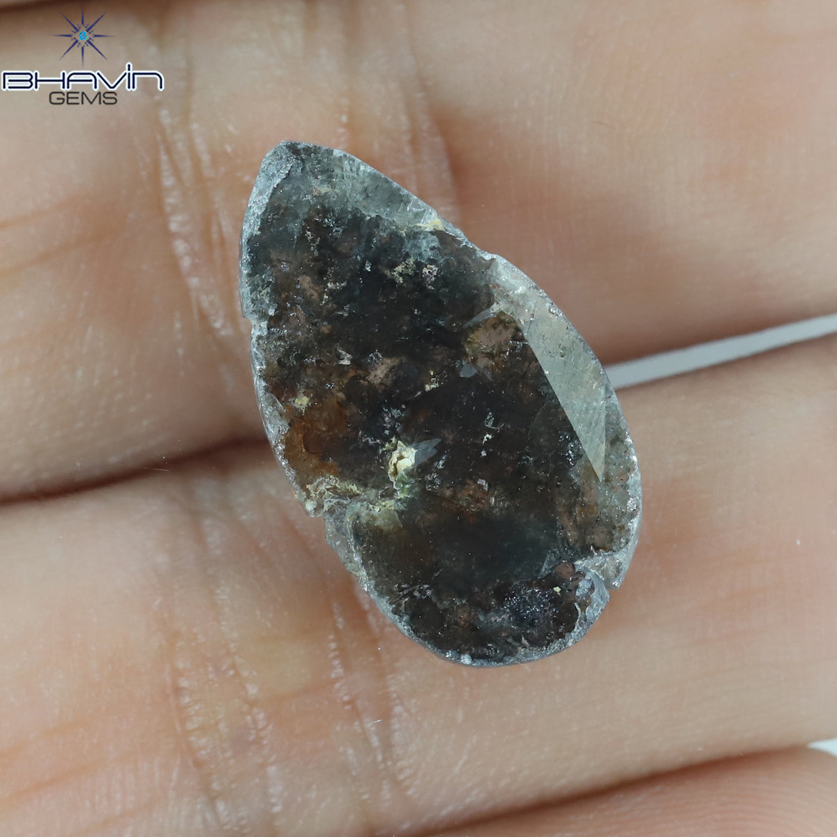 4.01 CT Natural Slice Diamond Brown Color Clarity I3 (19.41 MM)