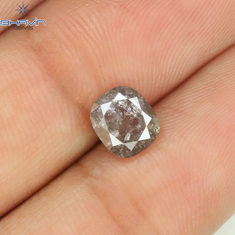 1.07 CT Cushion Shape Natural Diamond Pink Color I3 Clarity (6.46 MM)