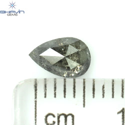 0.58 CT Pear Shape Natural Loose Diamond Salt And Pepper Color I3 Clarity (6.53 MM)