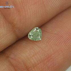 0.14 CT Heart Shape Natural Diamond Greenish Yellow Color SI2 Clarity (3.97 MM)