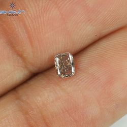 0.21 CT Radiant Shape Natural Diamond Pink Color SI1 Clarity (3.80 MM)