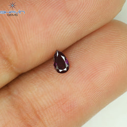 0.12 CT Pear Shape Natural Diamond Enhanced Pink Color VS2 Clarity (4.10 MM)