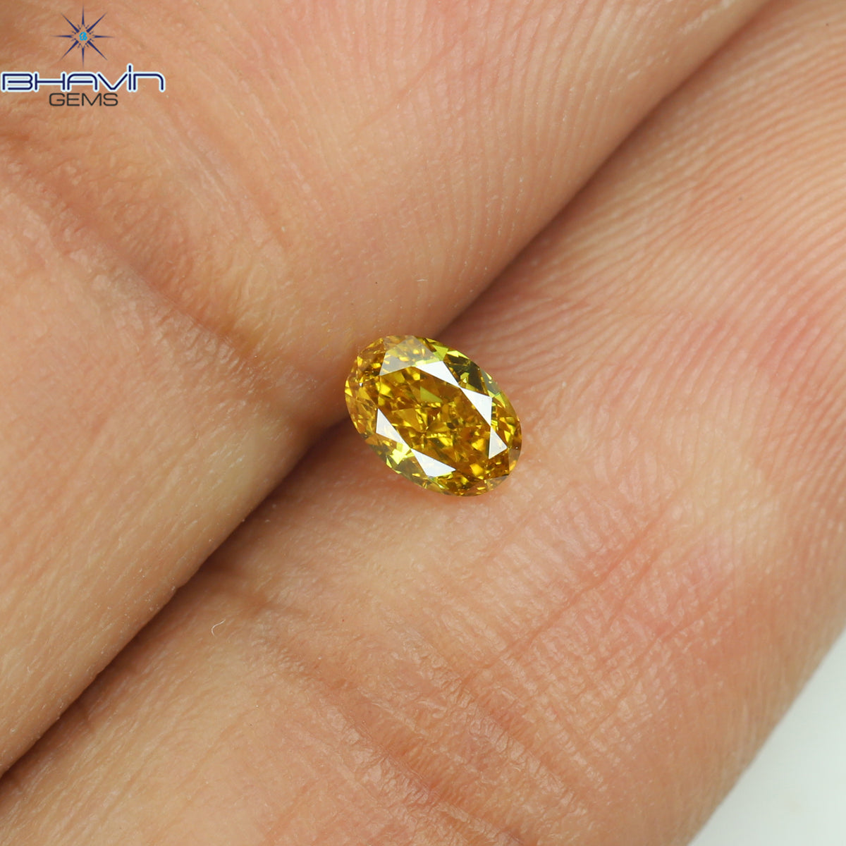 0.23 CT Natural Oval Diamond Enhanced Orange Color Clarity VS1 (4.53 MM)