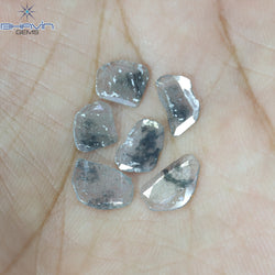 2.48 CT/6 ピース スライス形状 天然ダイヤモンド ソルト アンド ペッパー カラー I3 クラリティ (9.15 MM)