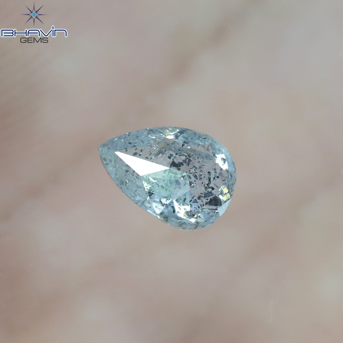1.03 CT Natural Pear Diamond Salt And Pepper Color Clarity I3 (7.61 MM)