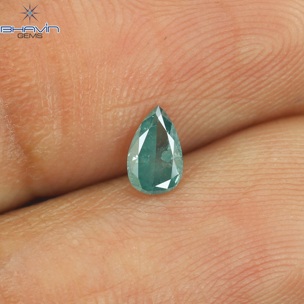 0.21 CT Pear Shape Natural Diamond Blue Color I1 Clarity (5.10 MM)