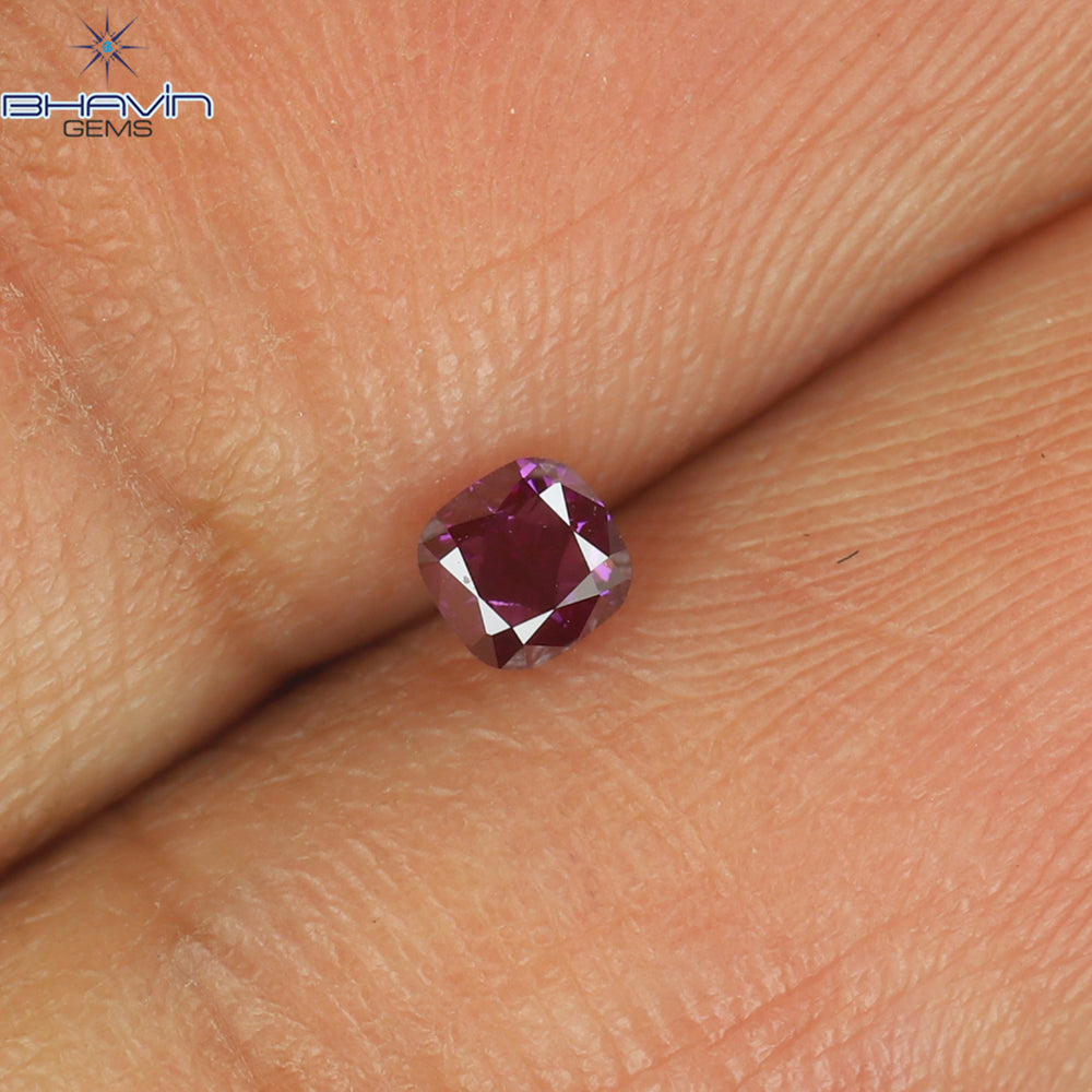 0.16 CT クッション シェイプ ナチュラル ダイヤモンド ピンク色 VS1 クラリティ (2.92 MM)