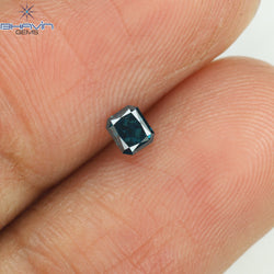 0.17 CT ラディアント シェイプ ナチュラル ダイヤモンド ブルー カラー VS2 クラリティ (3.17 MM)