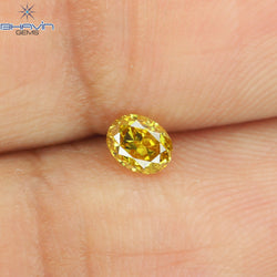 0.19 CT Oval Shape Natural Diamond Orange Color VS2 Clarity (3.85 MM)