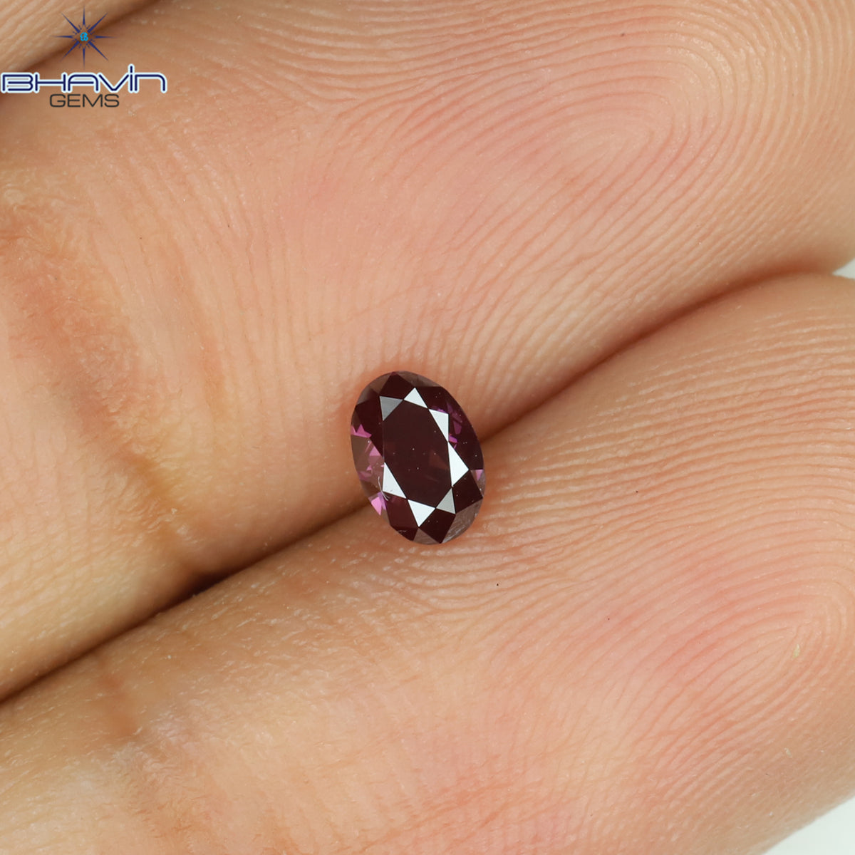 0.22 CT Natural Oval Diamond Enhanced Pink Color Clarity VS1 (4.45 MM)
