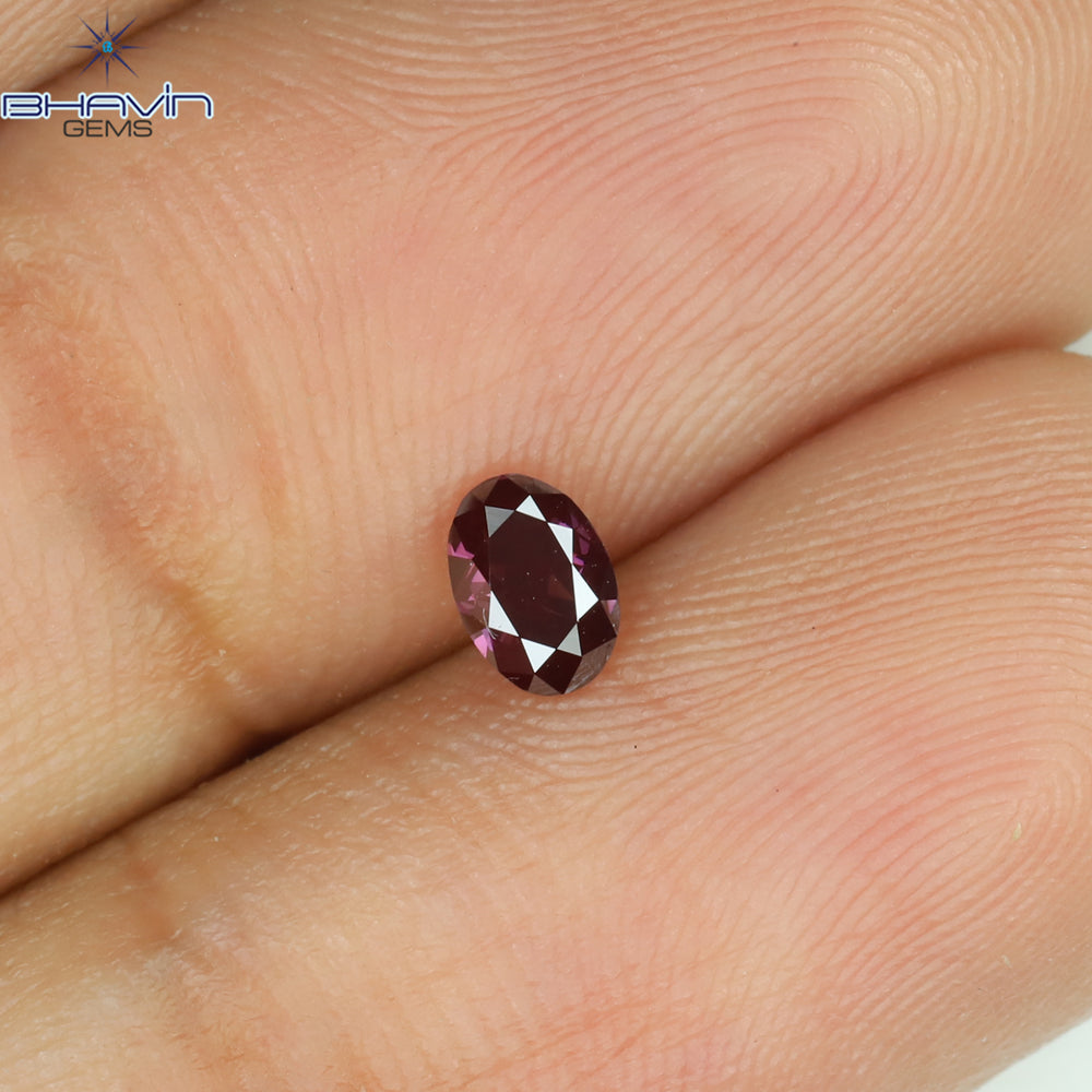 0.12 CT オーバルシェイプ 天然ダイヤモンド 強化ピンク色 SI1 クラリティ (3.62 MM)
