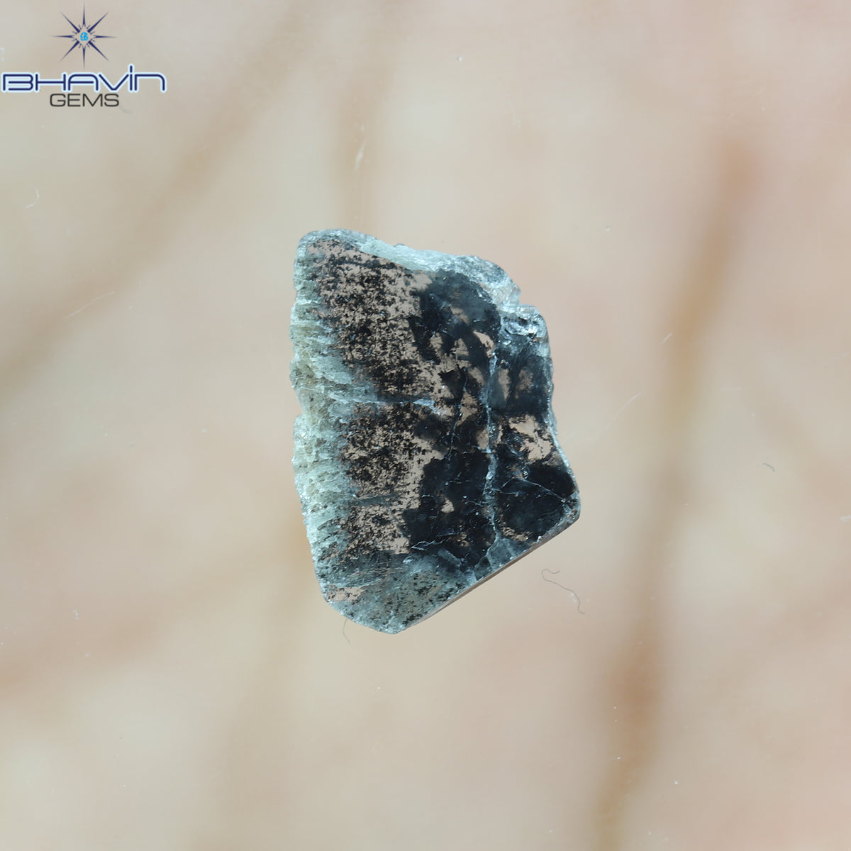 1.11 CT スライス形状 天然ダイヤモンド ソルト アンド ペッパー カラー I3 クラリティ (12.11 MM)