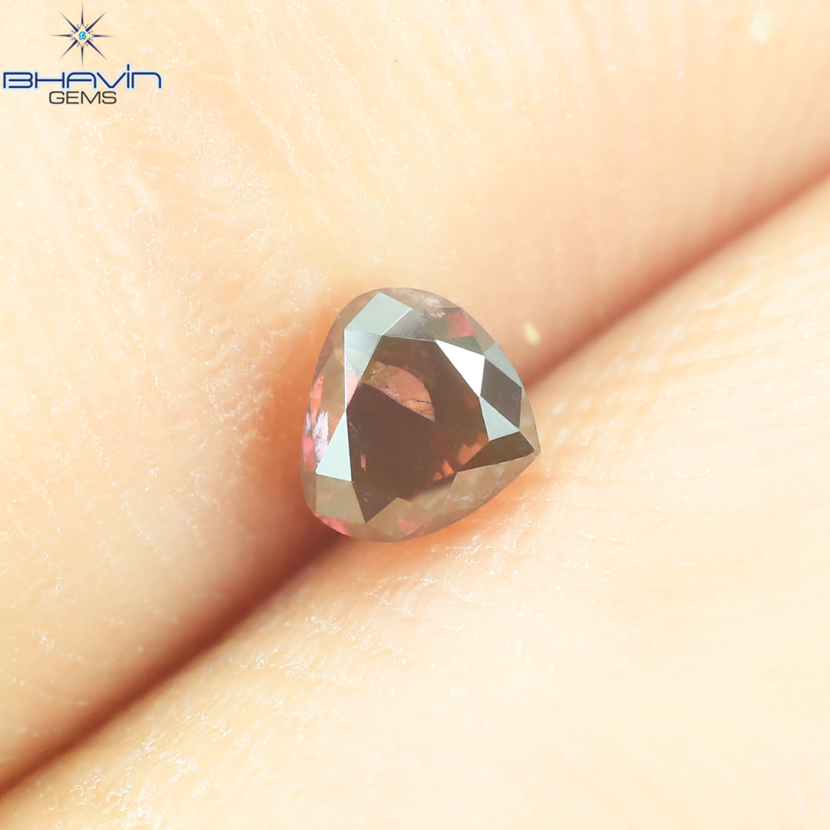 0.22 CT Heart Natural Diamond Enhanced Pink Color Clarity I1 (3.50 MM)