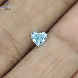 0.31 CT ハートシェイプ 天然ダイヤモンド 緑がかった青色 VS1 クラリティ (4.40 MM)