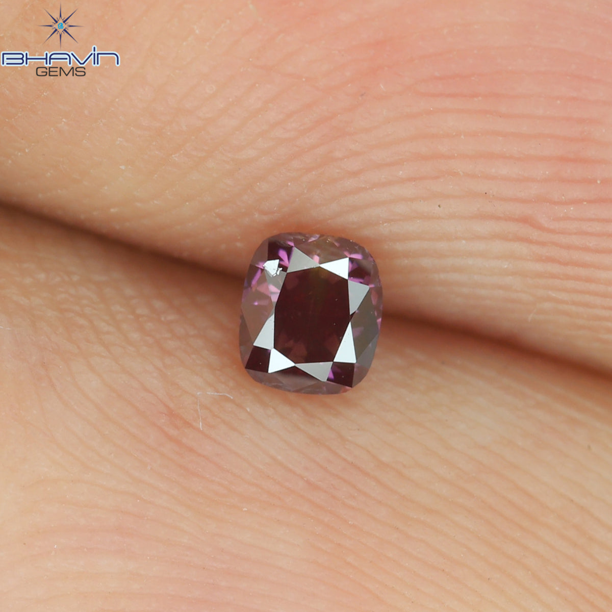 0.13 CT Natural Cushion Diamond Enhanced Pink Color Clarity SI1 (2.98 MM)