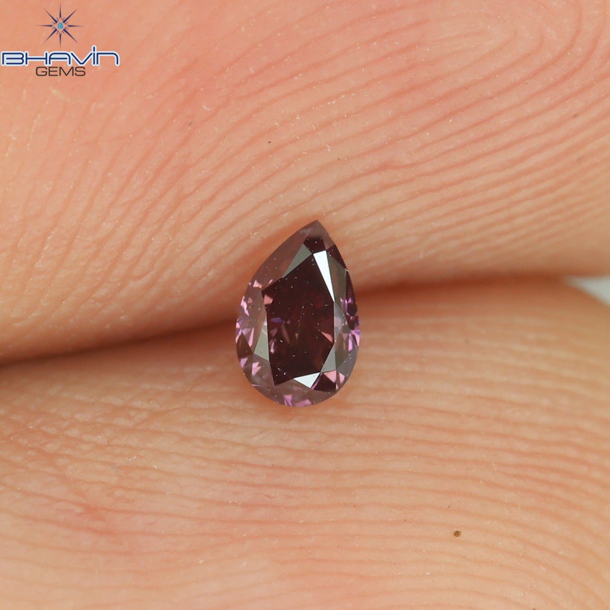 0.09 CT Natural Pear Diamond Enhanced Pink Color Clarity VS1 (3.45 MM)
