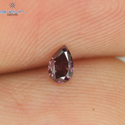 0.09 CT Pear Shape Natural Diamond Pink Color VS1 Clarity (3.45 MM)